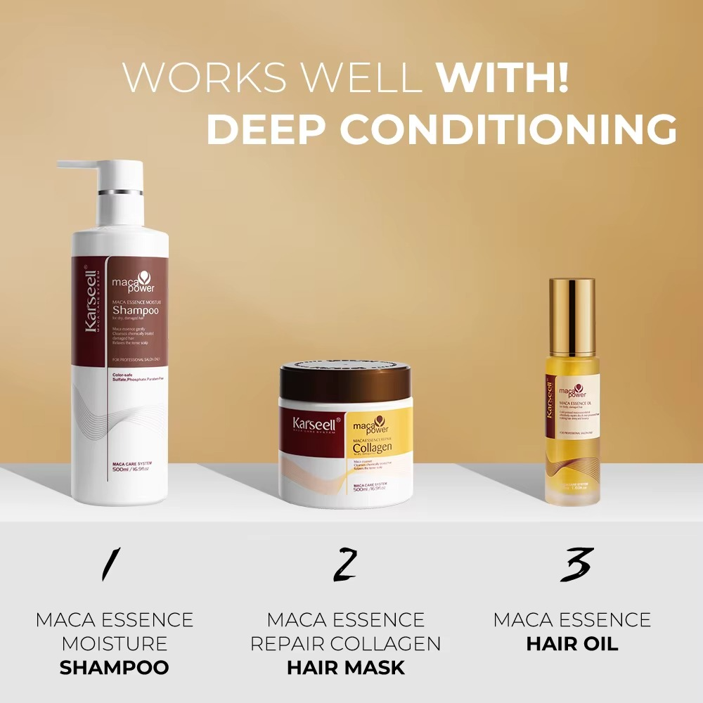 Karseell 3pcs Set Collagen Hair Mask + Argan Oi + Hair Shampoo