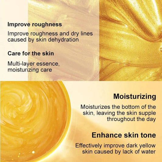 24K Gold Collagen Moisturizing Face Mask – Anti-Wrinkle, Brightening & Firming Cream