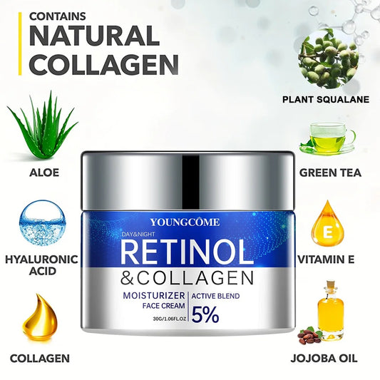 Retinol & Collagen Day & Night Skincare Set – Face Cream & Facial Essence (Buy Separately or as a Set)