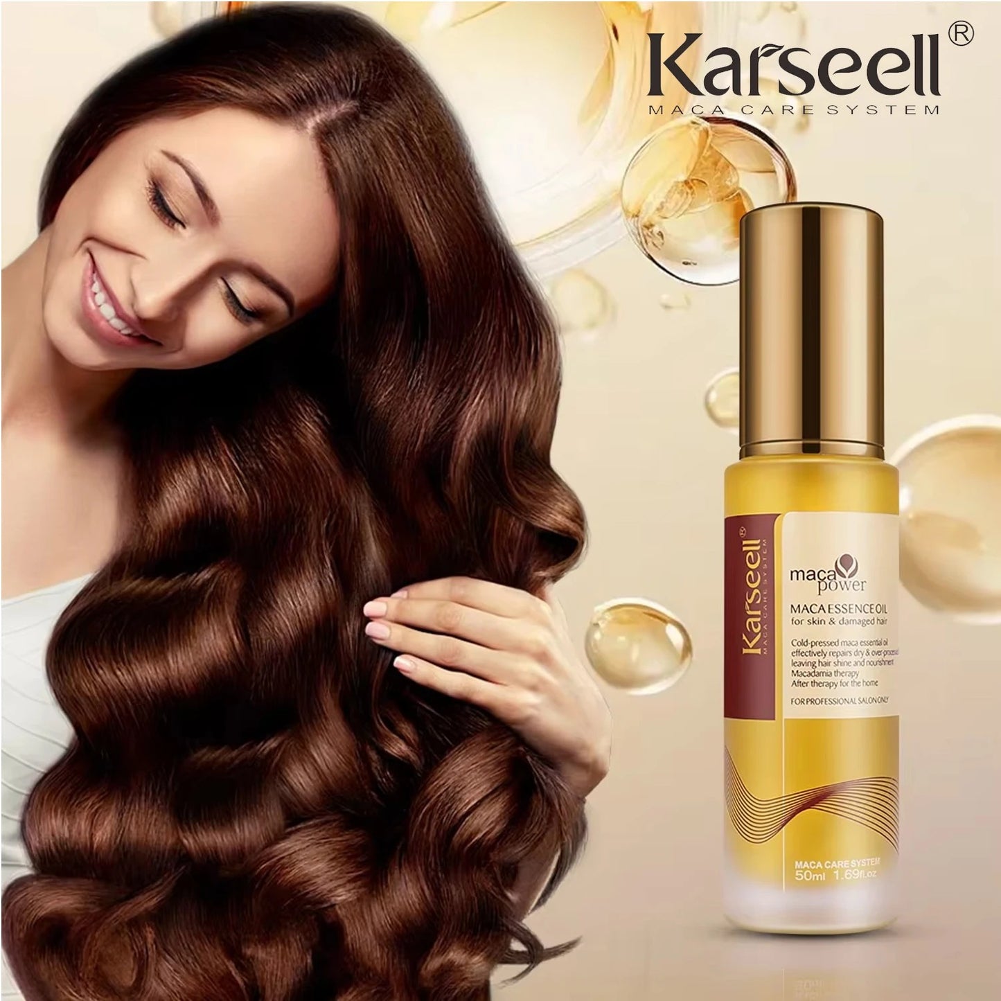 Karseell 50ml Moroccan Argan Oil for Hair Healing Cold Pressed