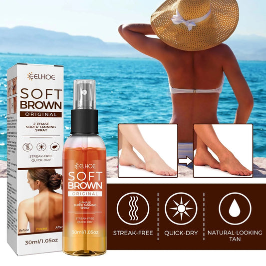 Soft Brown 2-Phase Tanning Spray – Natural Bronze Glow Without the Sun!