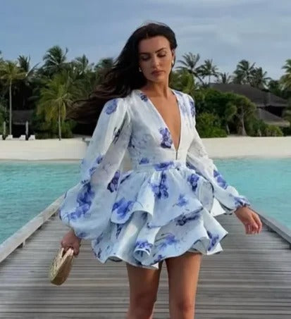 Fashion Print Ruffles Dress