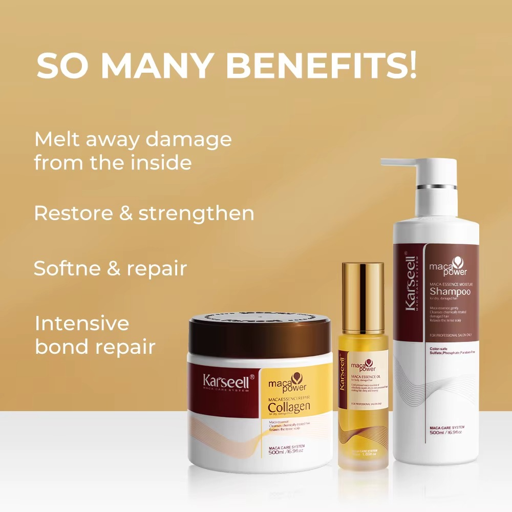 Karseell 3pcs Set Collagen Hair Mask + Argan Oi + Hair Shampoo