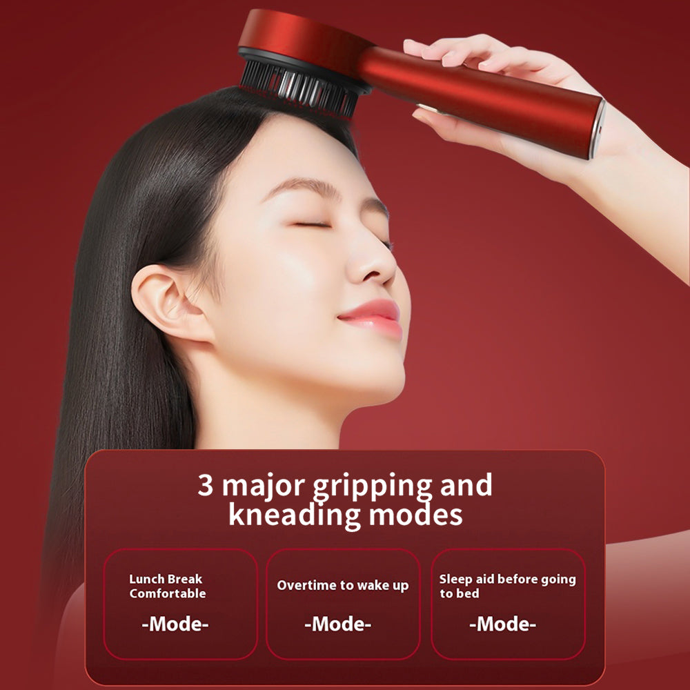 Multifunctional Electric Scalp Massager Comb – Red Light Therapy, Hair Care & Relaxation Tool