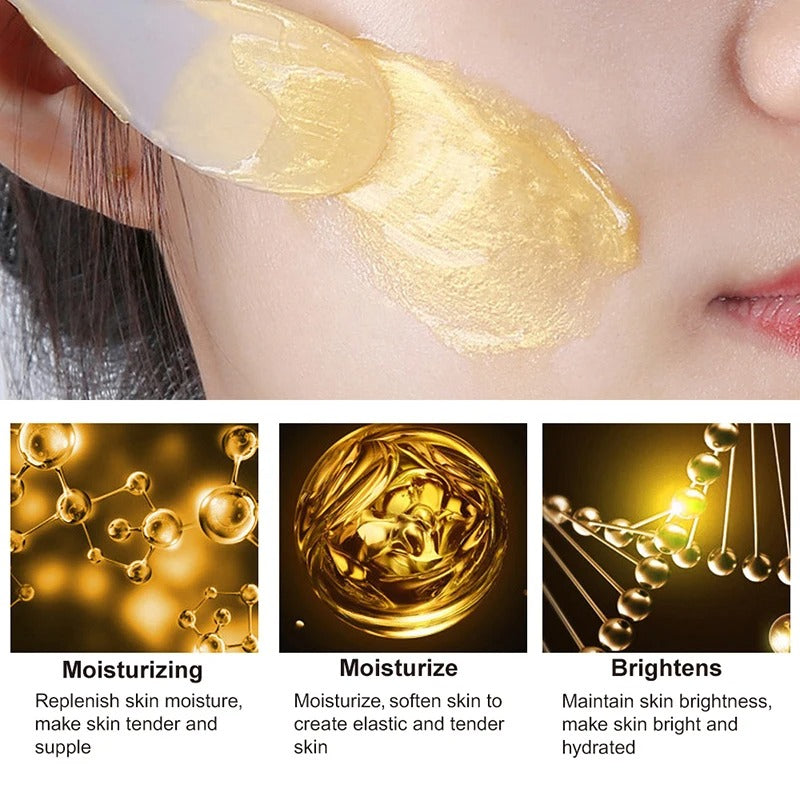24K Gold Collagen Moisturizing Face Mask – Anti-Wrinkle, Brightening & Firming Cream