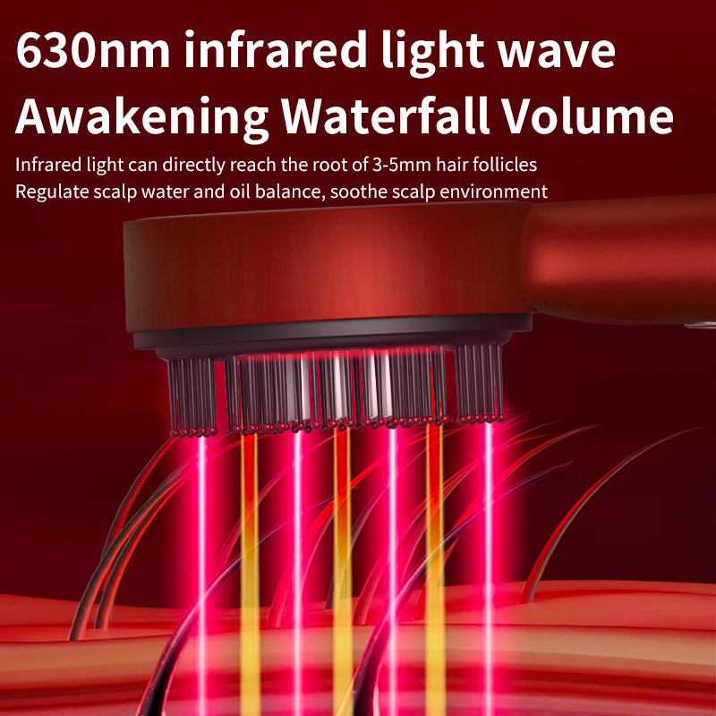 Multifunctional Electric Scalp Massager Comb – Red Light Therapy, Hair Care & Relaxation Tool