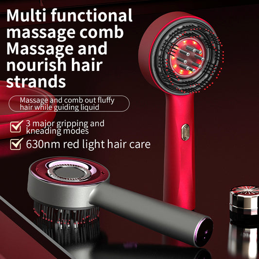Multifunctional Electric Scalp Massager Comb – Red Light Therapy, Hair Care & Relaxation Tool