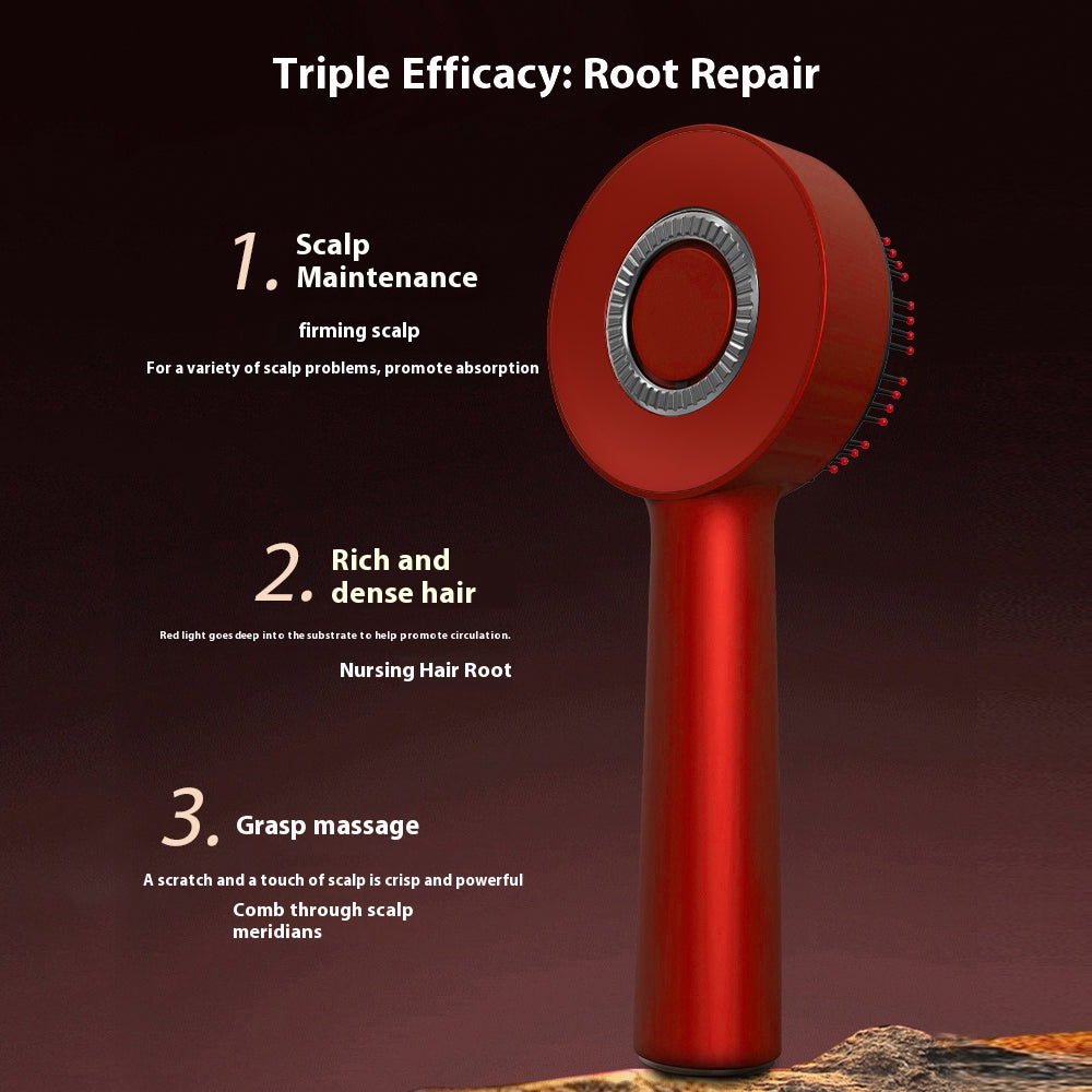 Multifunctional Electric Scalp Massager Comb – Red Light Therapy, Hair Care & Relaxation Tool