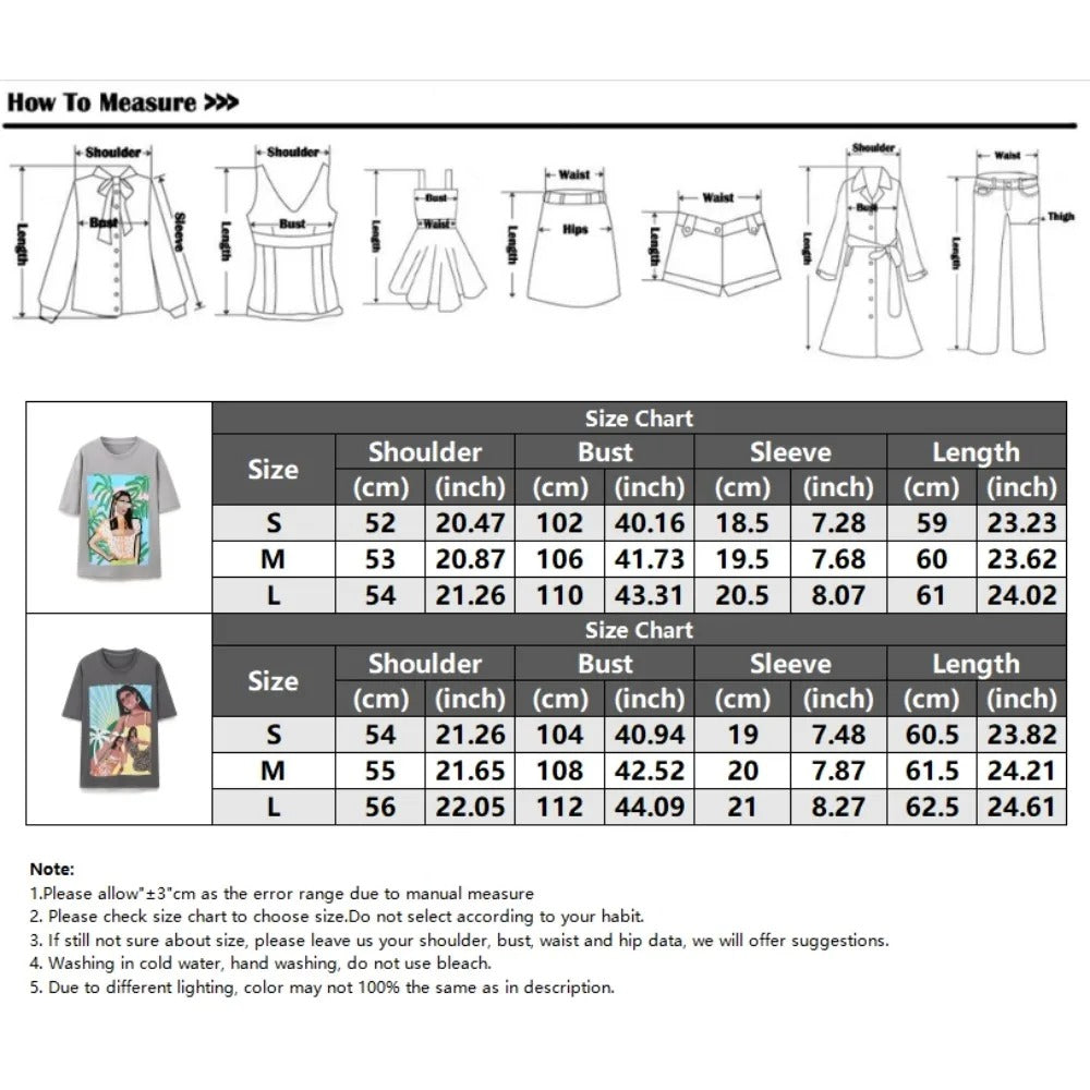 Trendy Graphic Print T-Shirts for Women – Loose Fit Summer Cotton Tees with Stylish Lady Illustration