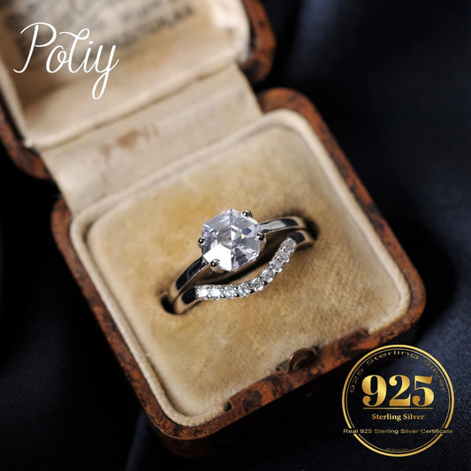 Asscher Cut 1ct Cubic Zirconia Solitaire Ring – 925 Sterling Silver