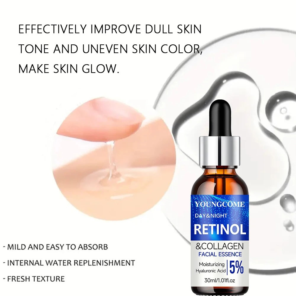 Retinol & Collagen Day & Night Skincare Set – Face Cream & Facial Essence (Buy Separately or as a Set)