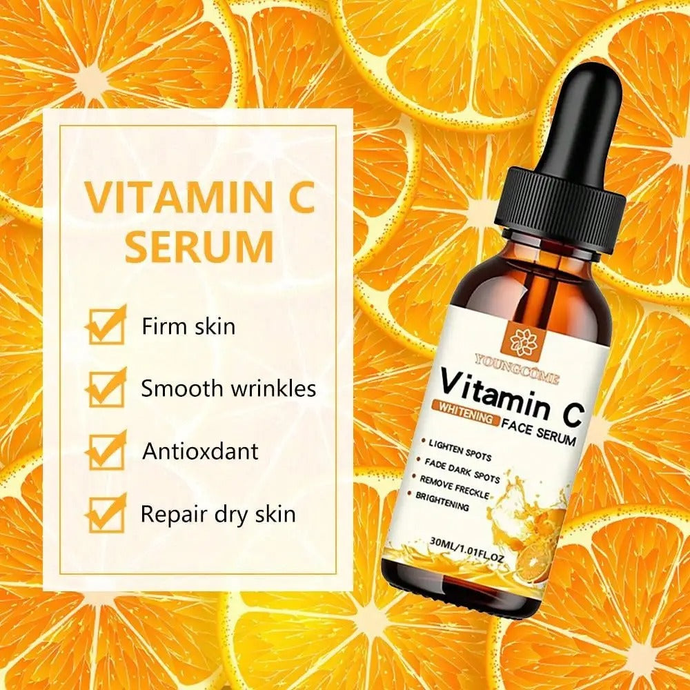 Vitamin C Face Serum with Hyaluronic Acid – Dark Spot Remover & Anti-Aging Moisturizing Essence (30ml / 50ml)