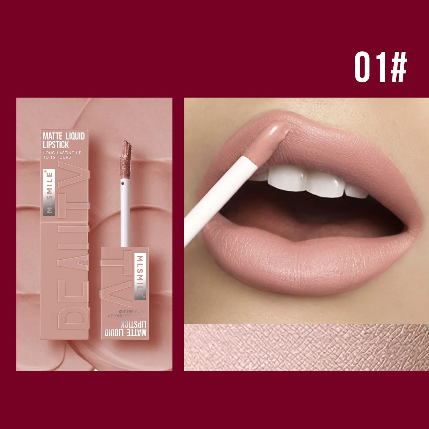 MLSMILE Matte Liquid Lipstick – Long-Lasting, Waterproof, Non-Stick Cup (6 Colors)