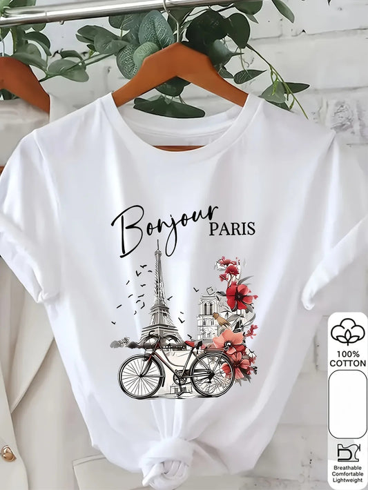 Bonjour Paris – 100% Cotton Casual T-Shirt