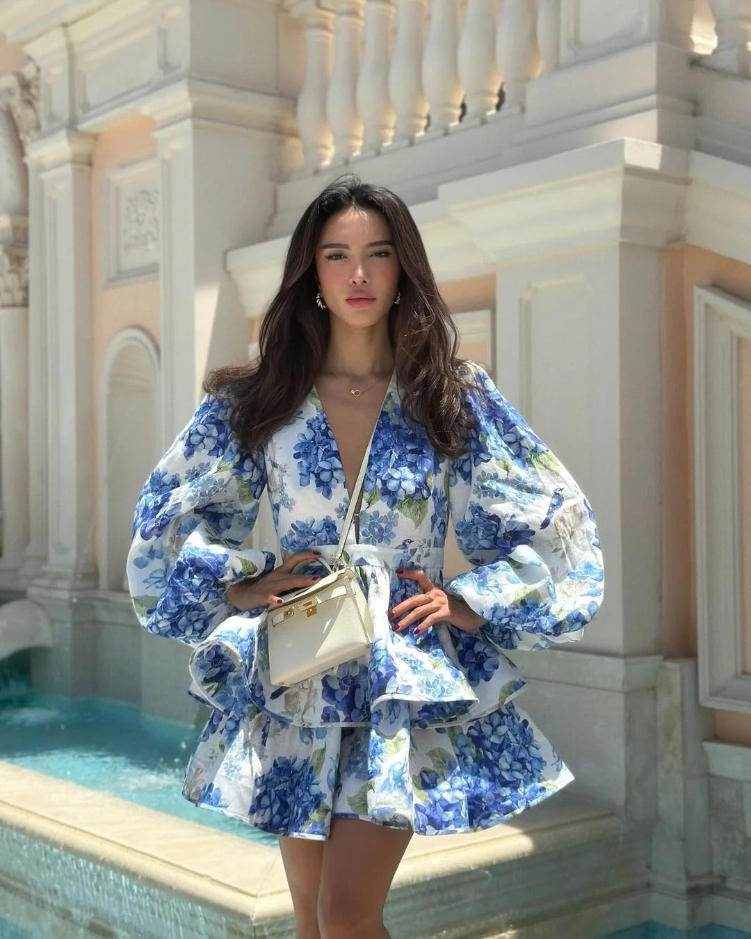 Fashion Print Ruffles Dress