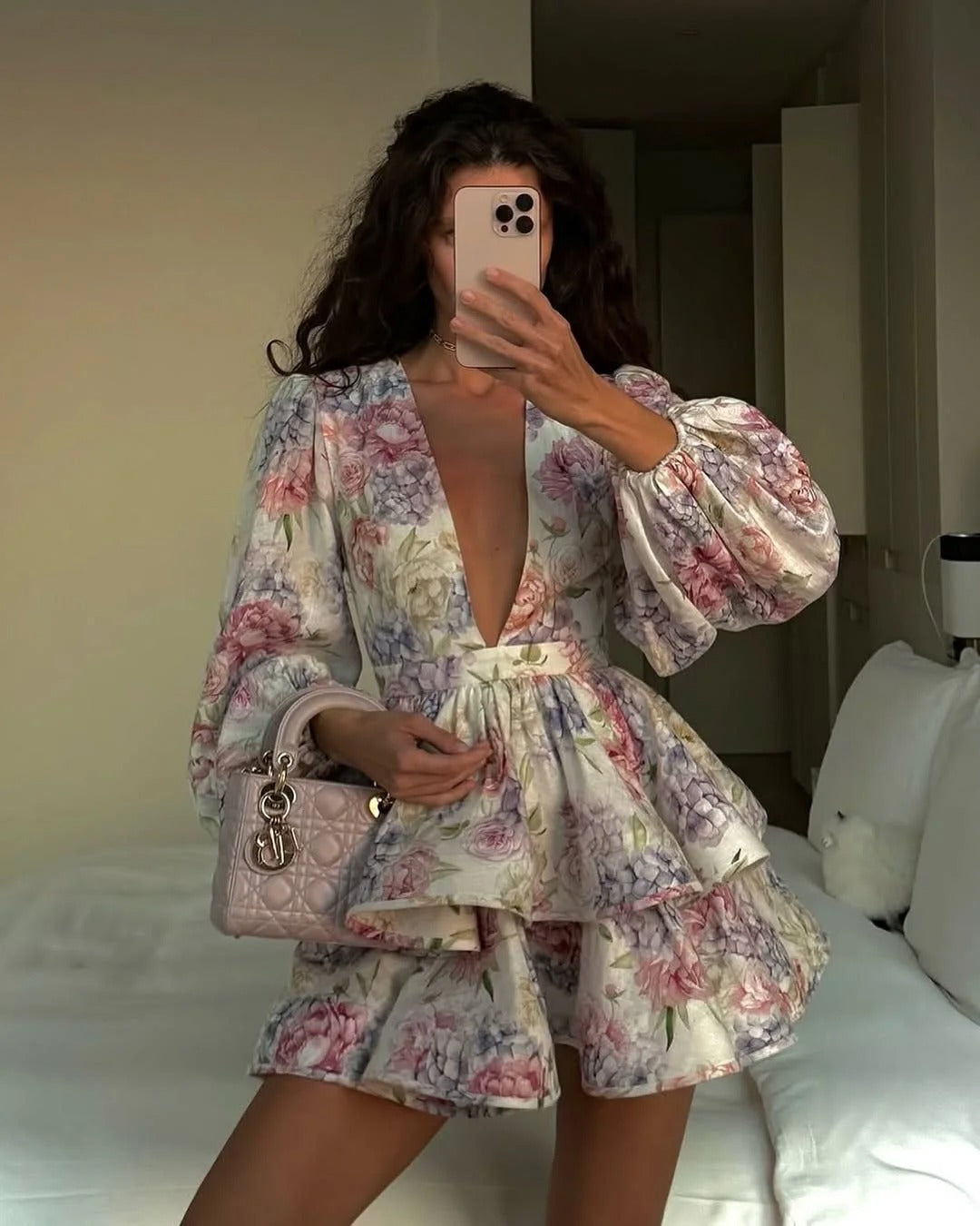 Fashion Print Ruffles Dress
