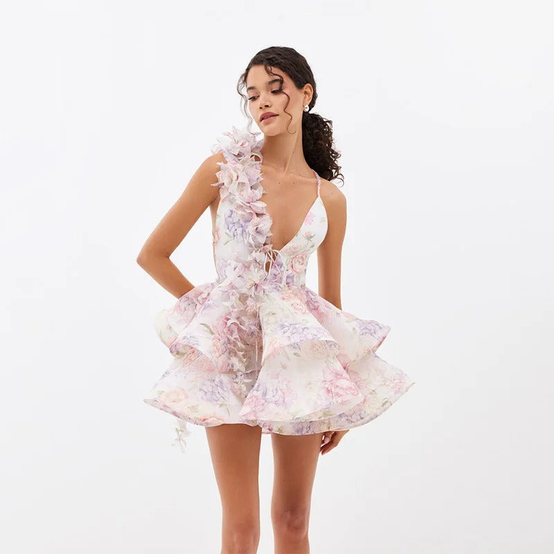 Fashion Print Ruffles Dress